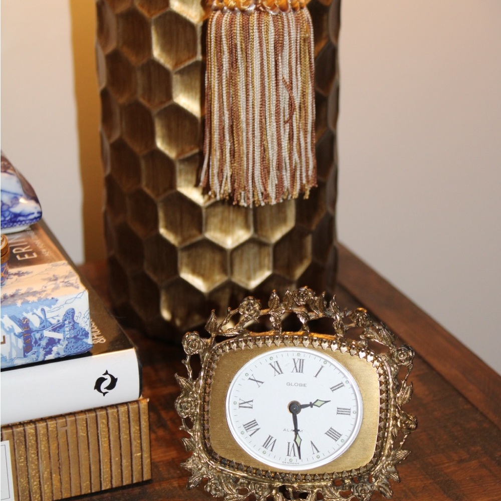 Vintage Gold Ornate Table Clock